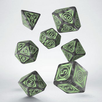 Starfinder Against The Aeon Throne kauliukų rinkinys pilkos ir žalios sp
